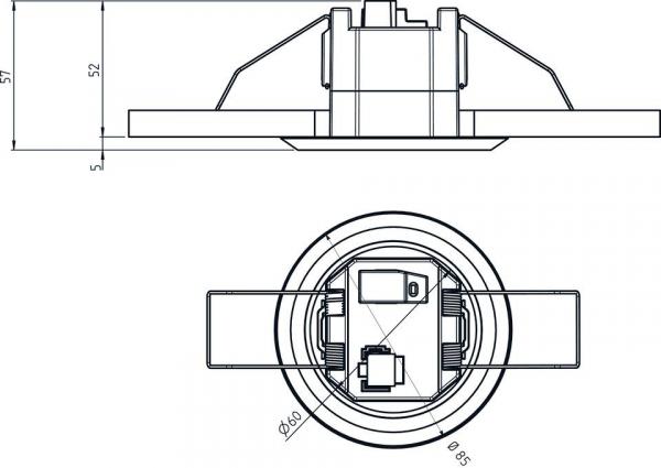 Theben theRonda S360 KNX FLAT DE WH Präsenzmelder (PIR) Deckeneinbau innen, 360° rund, 8 m, 2 Kanäle Licht, 2 Kanäle Präsenz für HKL, weiß 2089560