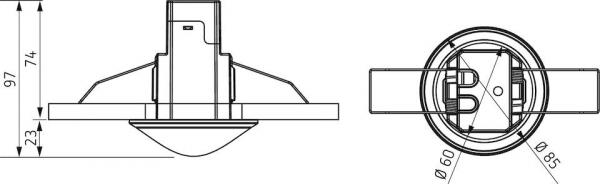 Theben theMova S360-101 DE WH Bewegungsmelder (PIR) Deckeneinbau innen, 360° rund, max. 8 m, 1 Kanal Licht, 1 Kanal HKL, weiß 1030565