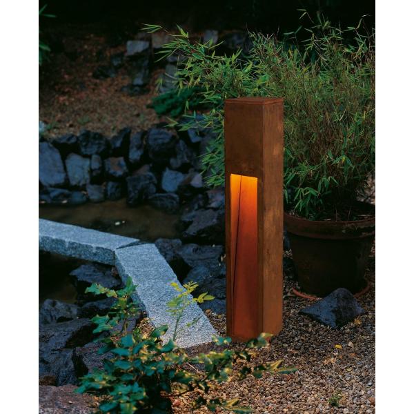 SVL RUSTY SLOT 80 Outdoor Standleuchte, TC-DSE, IP44, L/B/H 12/12/80 cm, max. 11W, stahl gerostet (229411)