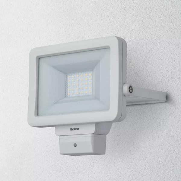 Theben theLeda B20L WH LED-Strahler 20 Watt, Wandmontage außen, weiß, Bewegungsmelder optional, 5000 K (neutralweiß) 1020683