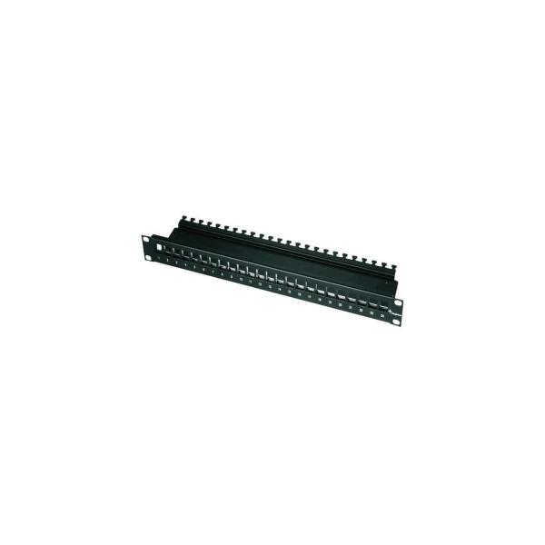 ARDEBO.de Telegärtner 19" Modulträger 1HE mit KAF für 24AMJ/UMJ, unbestückt, schwarz (100021497)