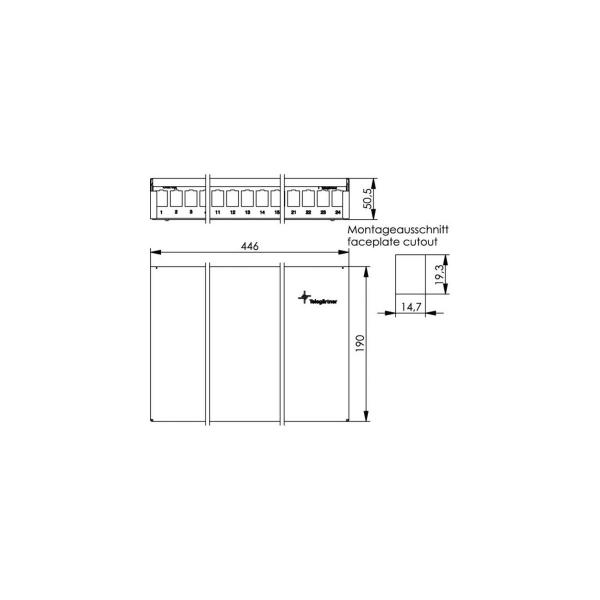 Telegärtner MPD24 AMJ/UMJ mit Kabelführung, ohne Module, reinweiß (100021514)