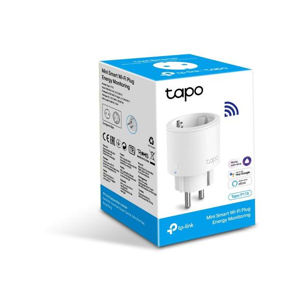 TP-Link Tapo P115 Smart Plug WLAN-Steckdose mit Verbrauchsanzeige, weiß