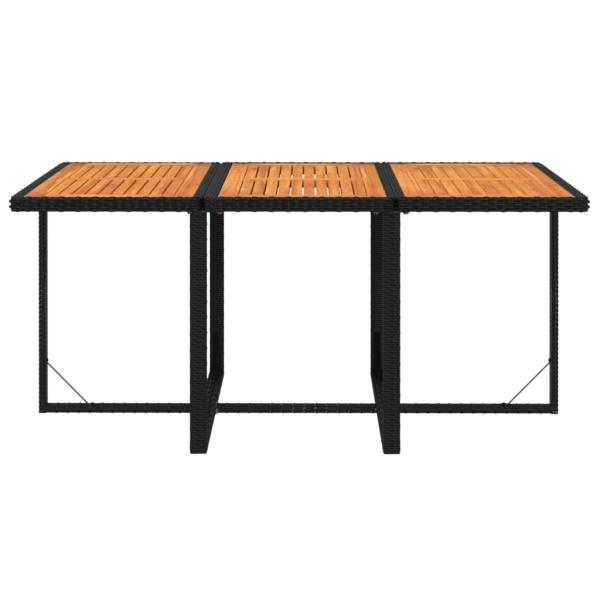 7-tlg. Garten-Essgruppe mit Kissen Poly Rattan Schwarz