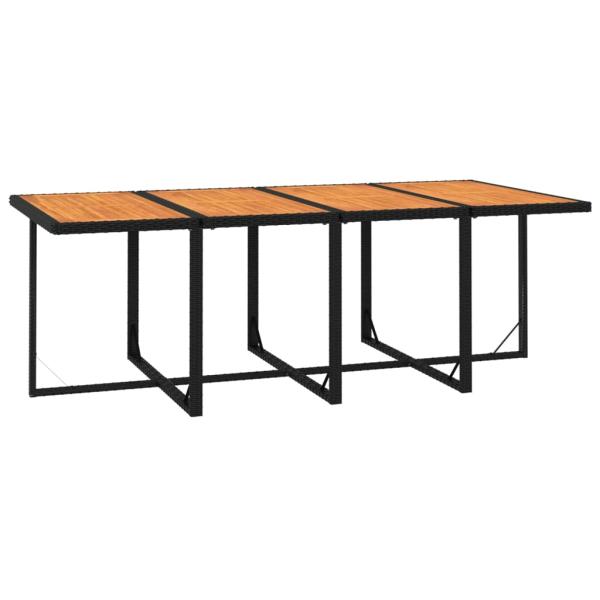 9-tlg. Garten-Essgruppe mit Kissen Poly Rattan Schwarz