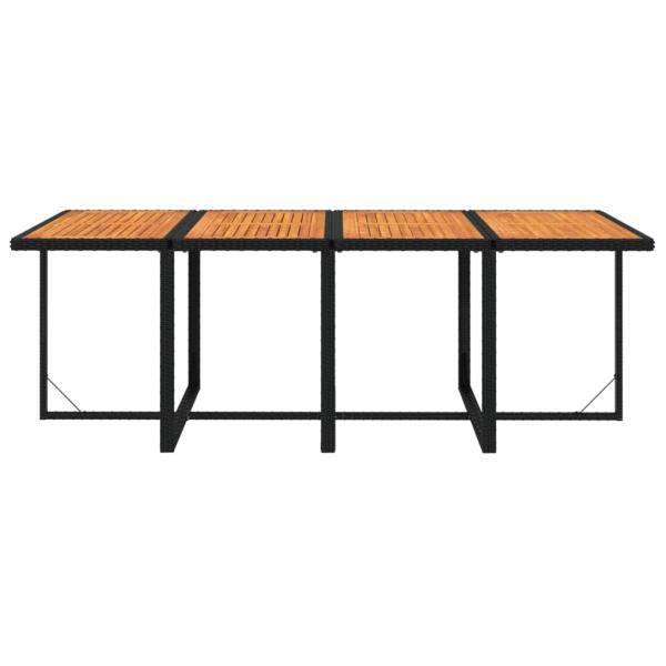 9-tlg. Garten-Essgruppe mit Kissen Poly Rattan Schwarz