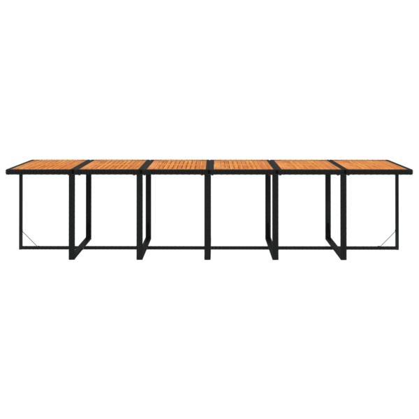 13-tlg. Garten-Essgruppe mit Kissen Poly Rattan Schwarz