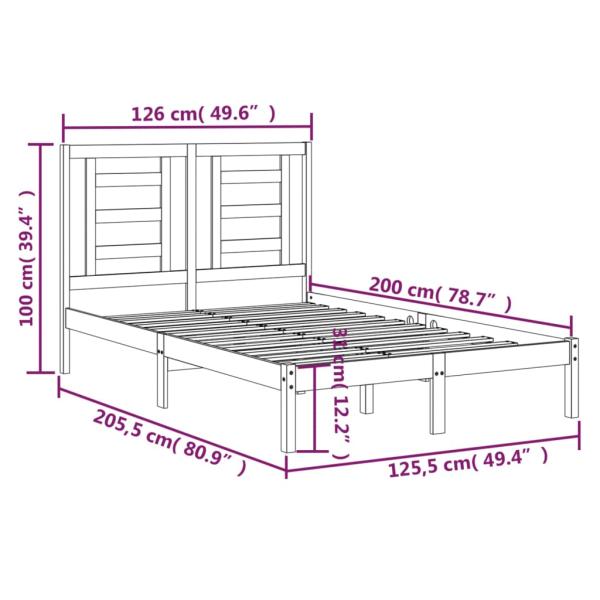 Massivholzbett ohne Matratze 120x200 cm Kiefernholz