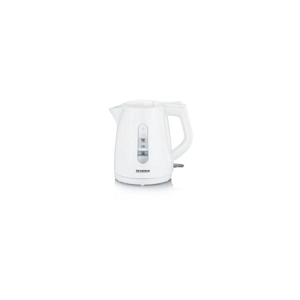 ARDEBO.de Severin WK 3411 Wasserkocher, 2200W, 1l, 360° central-cordless-system, Überhitzungsschutz, Dampfstopp-Automatik, weiß