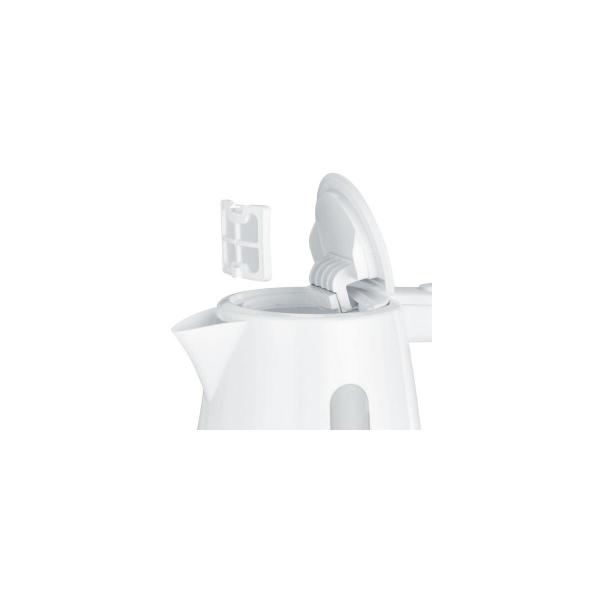 Severin WK 3411 Wasserkocher, 2200W, 1l, 360° central-cordless-system, Überhitzungsschutz, Dampfstopp-Automatik, weiß