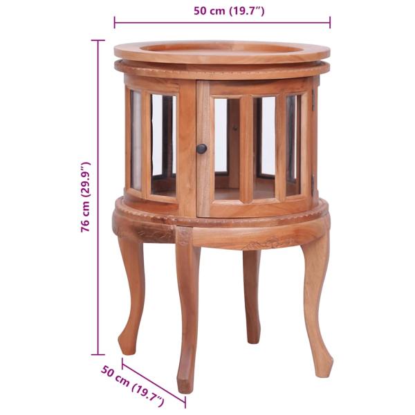 Vitrinenschrank Natur 50 x 50 x 76 cm Massivholz Mahagoni