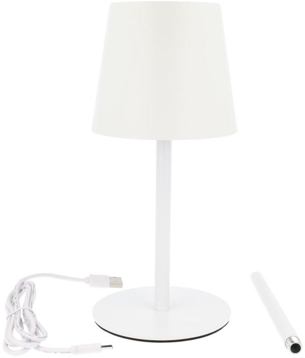 Leuchten Direkt Akku-Leuchte Leuchtendirekt Euria LED Außenlampe Weiß mit Touchdimmer 3 W, Weiß (19250-16)