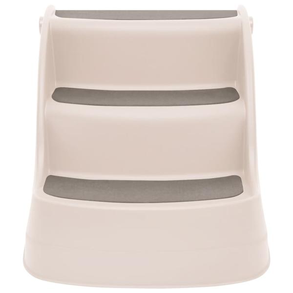 Hundetreppe mit 3 Stufen Klappbar Creme 50x38x38 cm Kunststoff