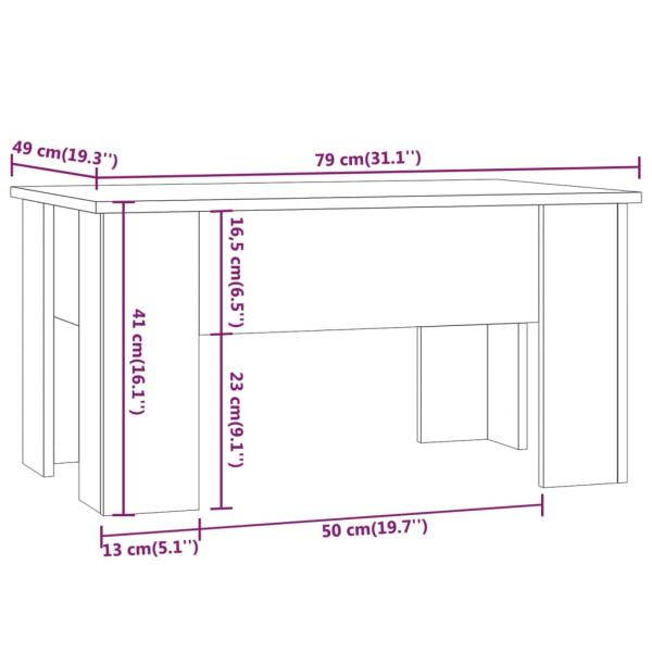 ARDEBO.de - Couchtisch Schwarz 79x49x41 cm Holzwerkstoff