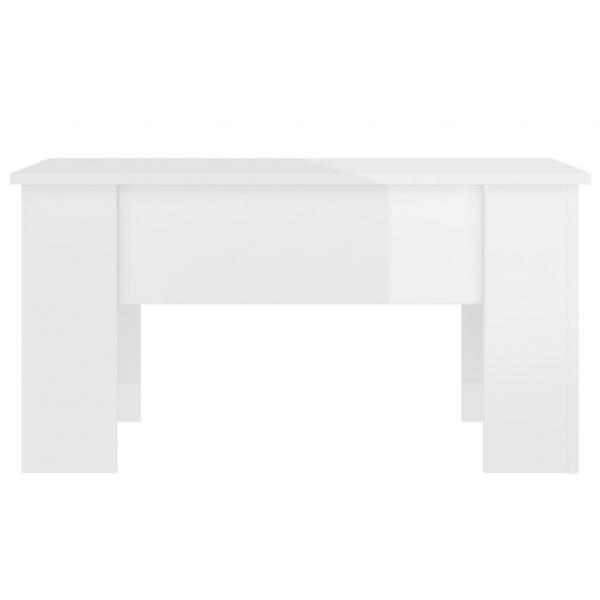ARDEBO.de - Couchtisch Hochglanz-Weiß 79x49x41 cm Holzwerkstoff