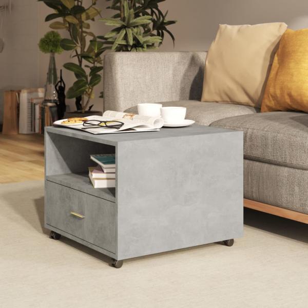 ARDEBO.de - Couchtisch Betongrau 55x55x40 cm Holzwerkstoff