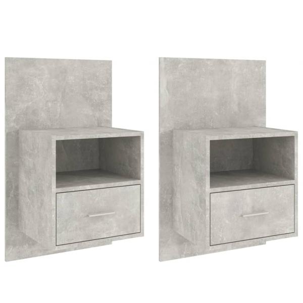 Wand-Nachttische 2 Stk. Betongrau