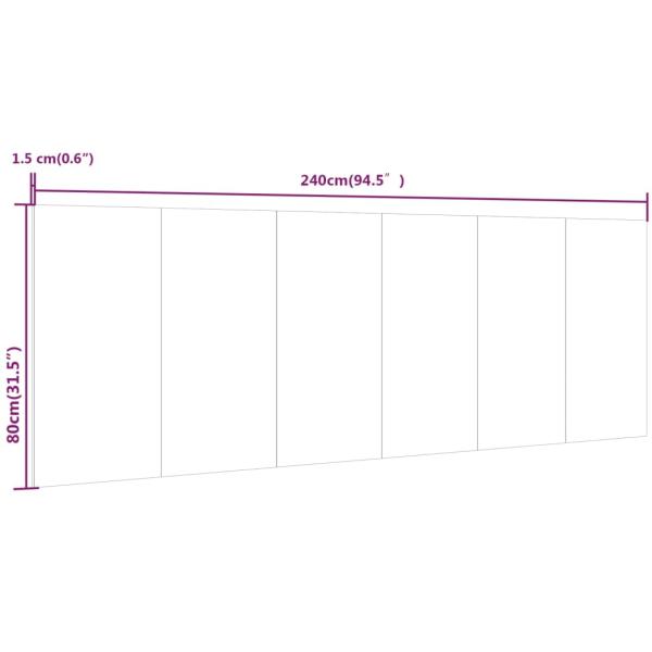 Wand-Kopfteil Schwarz 240x1,5x80 cm Holzwerkstoff