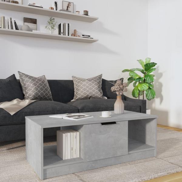 ARDEBO.de - Couchtisch Betongrau 102x50x36 cm Holzwerkstoff