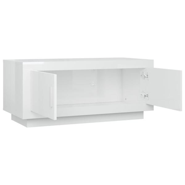 ARDEBO.de - Couchtisch Hochglanz-Weiß 102x50x45 cm Holzwerkstoff