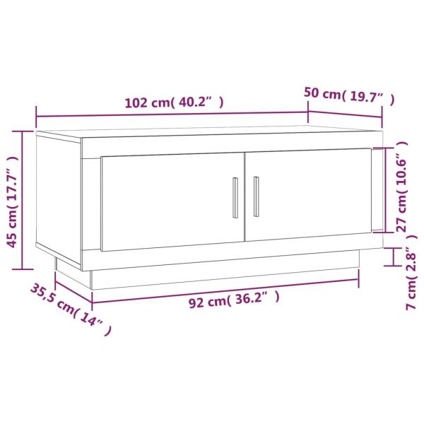 Couchtisch Hochglanz-Weiß 102x50x45 cm Holzwerkstoff