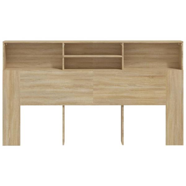 Bett-Kopfteil mit Ablagen Sonoma-Eiche 180x19x103,5 cm