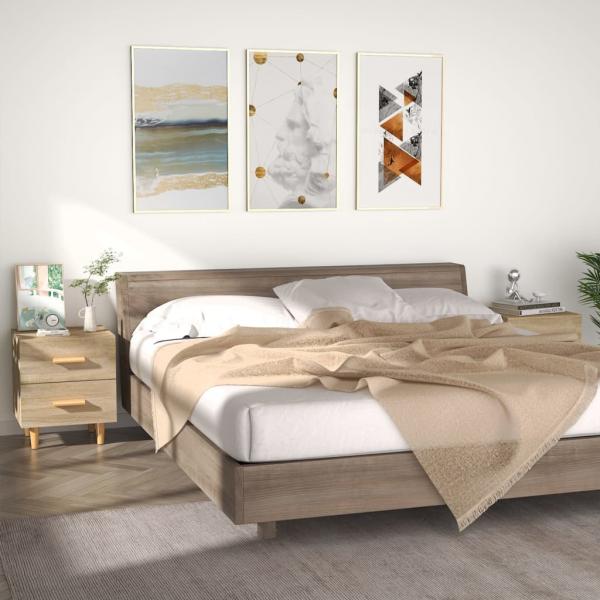 ARDEBO.de - Nachttische 2 Stk. Sonoma-Eiche 40x35x47,5 cm