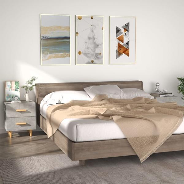 ARDEBO.de - Nachttische 2 Stk. Betongrau 40x35x47,5 cm