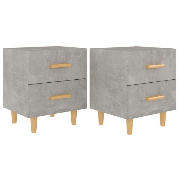 Nachttische 2 Stk. Betongrau 40x35x47,5 cm