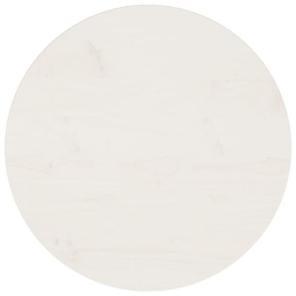 ARDEBO.de - Tischplatte Weiß Ø50x2,5 cm Massivholz Kiefer