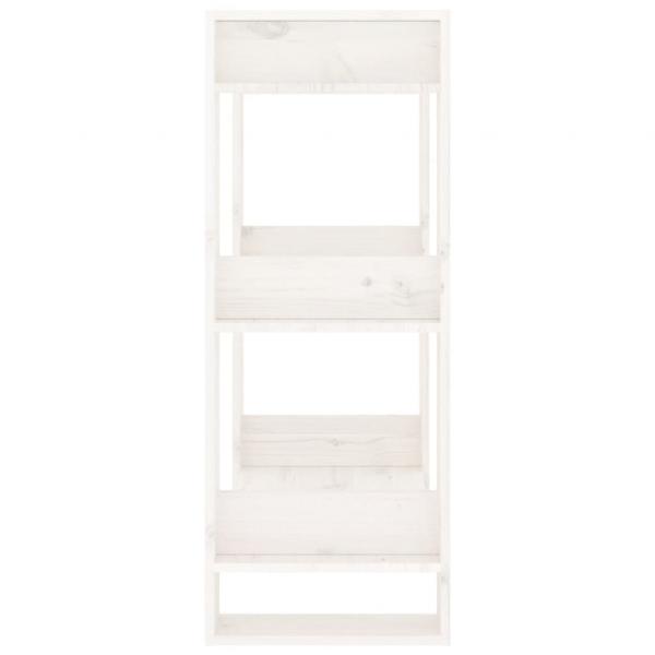 Bücherregal/Raumteiler Weiß 60x35x91 cm Massivholz Kiefer