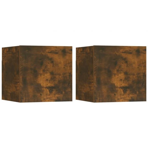 TV-Wandschränke 2 Stk. Räuchereiche 30,5x30x30 cm	