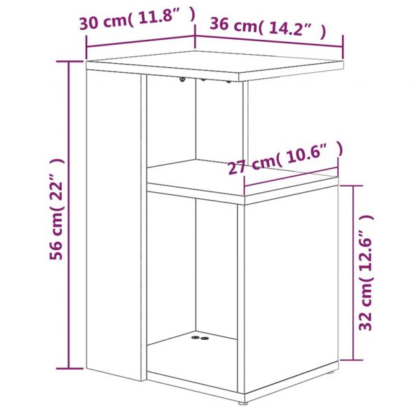 Beistelltisch Grau Sonoma 36x30x56 cm Holzwerkstoff