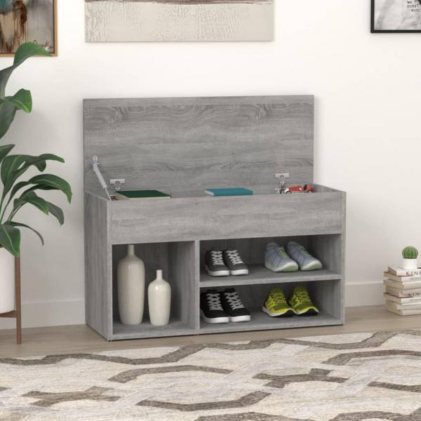 ARDEBO.de - Schuhbank Grau Sonoma 80x30x45 cm Holzwerkstoff
