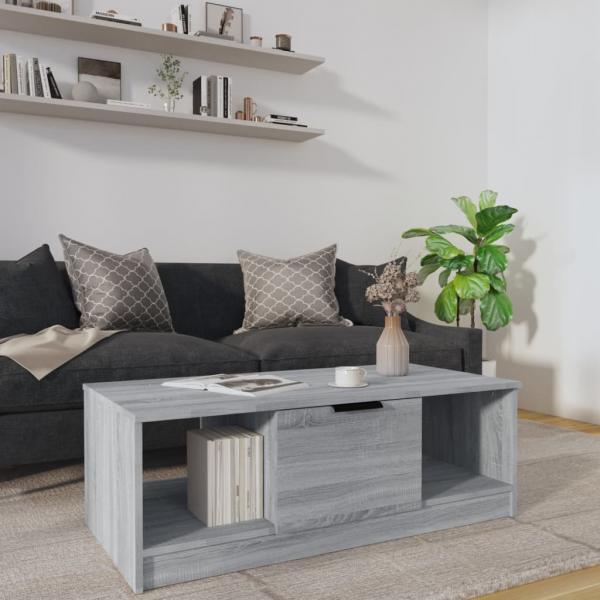 ARDEBO.de - Couchtisch Grau Sonoma 102x50x36 cm Holzwerkstoff