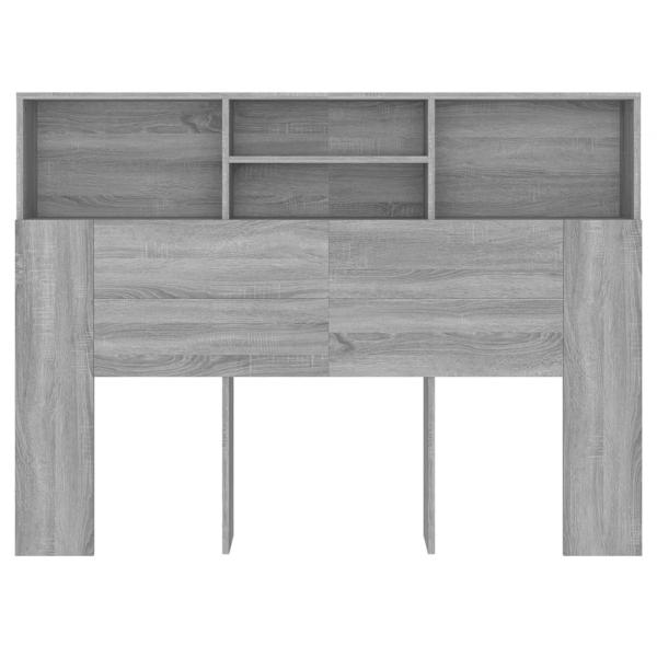 Kopfteil mit Ablagen Grau Sonoma 140x19x103,5 cm