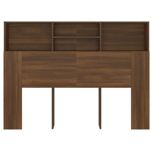 Kopfteil mit Ablagen Braun Eichen-Optik 140x19x103,5 cm