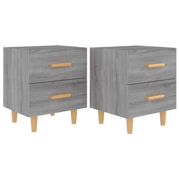 Nachttische 2 Stk. Grau Sonoma 40x35x47,5 cm
