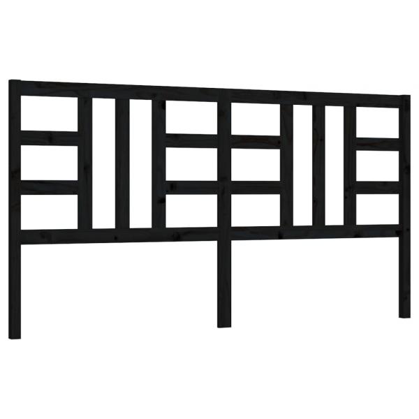 Kopfteil Schwarz 186x4x100 cm Massivholz Kiefer