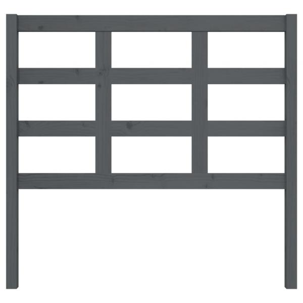 Bett-Kopfteil Grau 105,5x4x100 cm Massivholz Kiefer