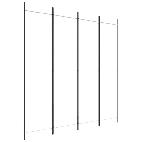4-tlg. Paravent Weiß 200x200 cm Stoff