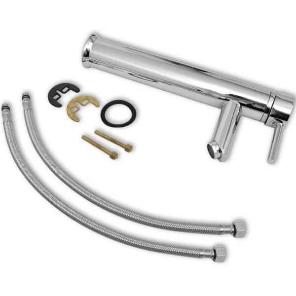 4-tlg. Badmöbel-Set mit Waschbecken und Wasserhahn Beige