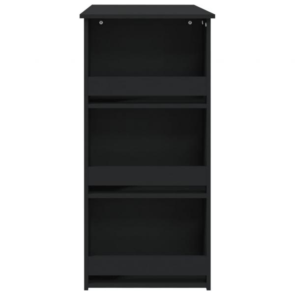 Bartisch mit Ablagefläche Schwarz 102x50x103,5 cm Holzwerkstoff