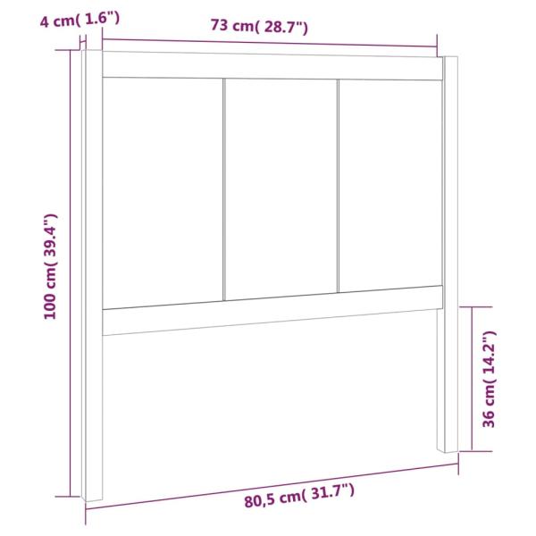 Kopfteil Grau 80,5x4x100 cm Massivholz Kiefer
