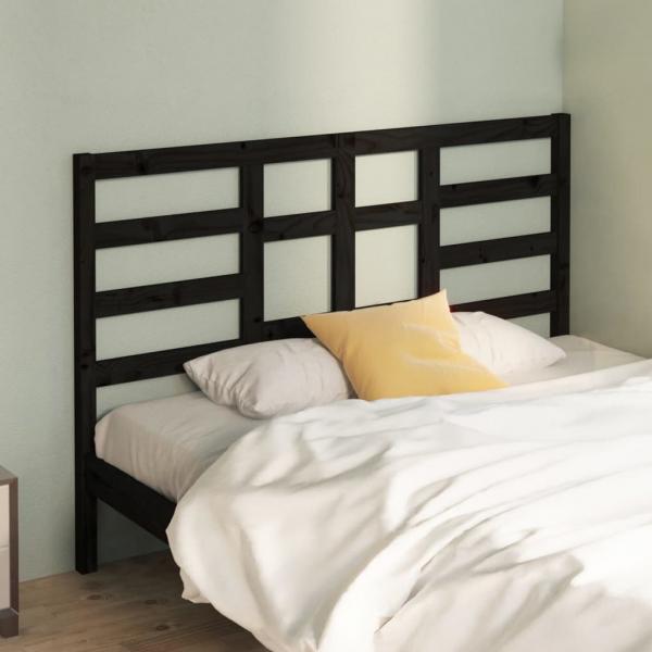 ARDEBO.de - Bett-Kopfteil Schwarz 146x4x104 cm Massivholz Kiefer