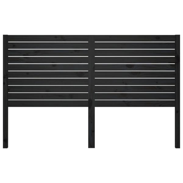 Kopfteil Schwarz 126x4x100 cm Massivholz Kiefer
