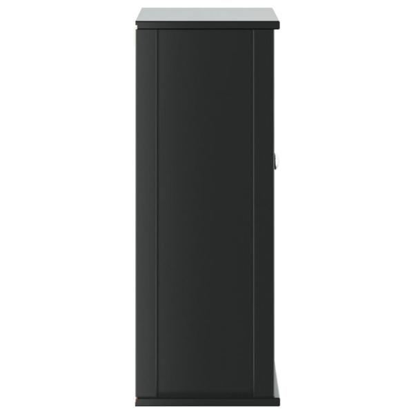 Bad-Wandschrank BERG Schwarz 69,5x27x71,5 cm Massivholz