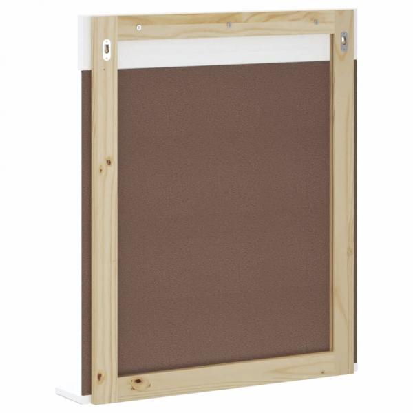 Badspiegel mit Ablage BERG Weiß 60x12x70 cm Massivholz