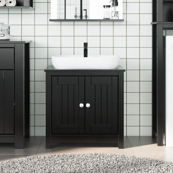 ARDEBO.de - Waschbeckenunterschrank BERG Schwarz 60x34x59 cm Kiefernholz