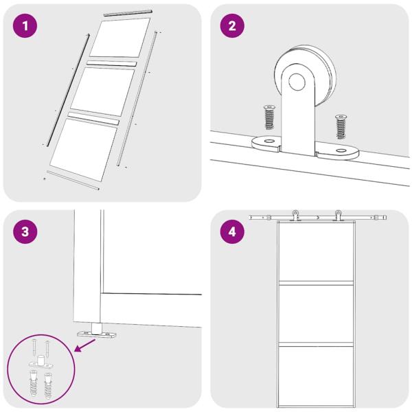 Schiebetür Golden 90x205 cm Matt ESG-Glas und Aluminium